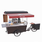 Café de madeira do triciclo da estrutura de caixa 48V que vende o carro