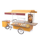 Carro vendendo elétrico do alimento do hamburguer do triciclo da rua