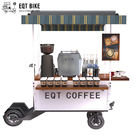 4 rodas que vendem o carro exterior do café pulverizam a bicicleta móvel de revestimento do café
