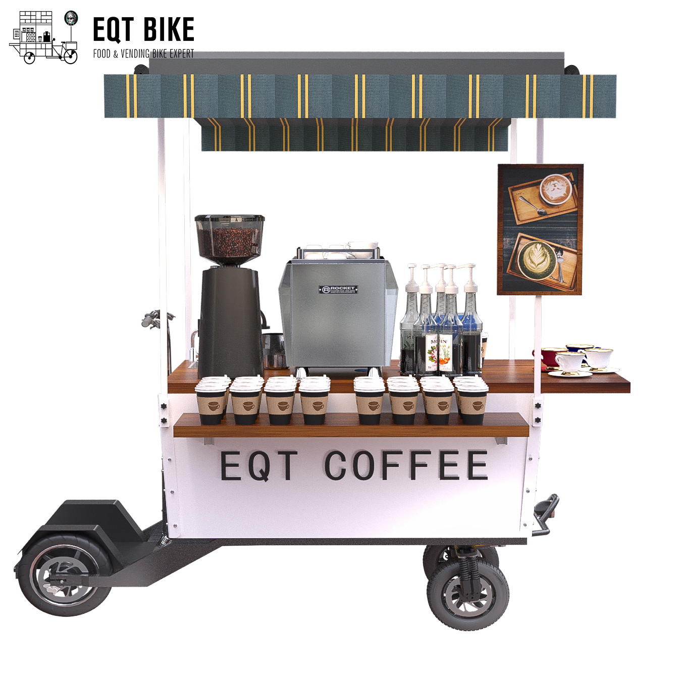 18KM/H que vende o carro da bicicleta do café da estrutura de caixa do &quot;trotinette&quot;