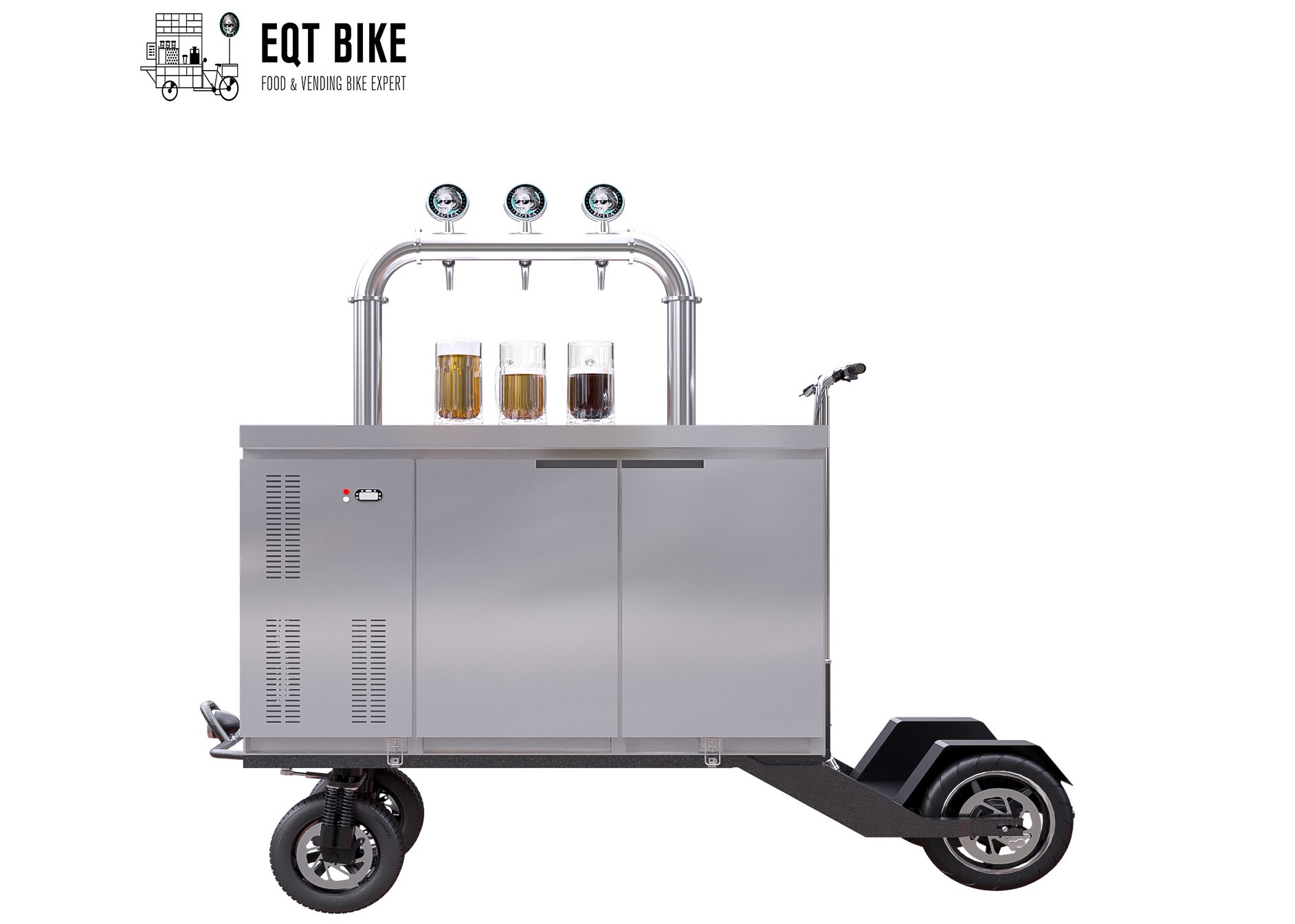 Carro Li Battery Coffee Vendor Cart da bicicleta da cerveja do gosto do freio 3 de V