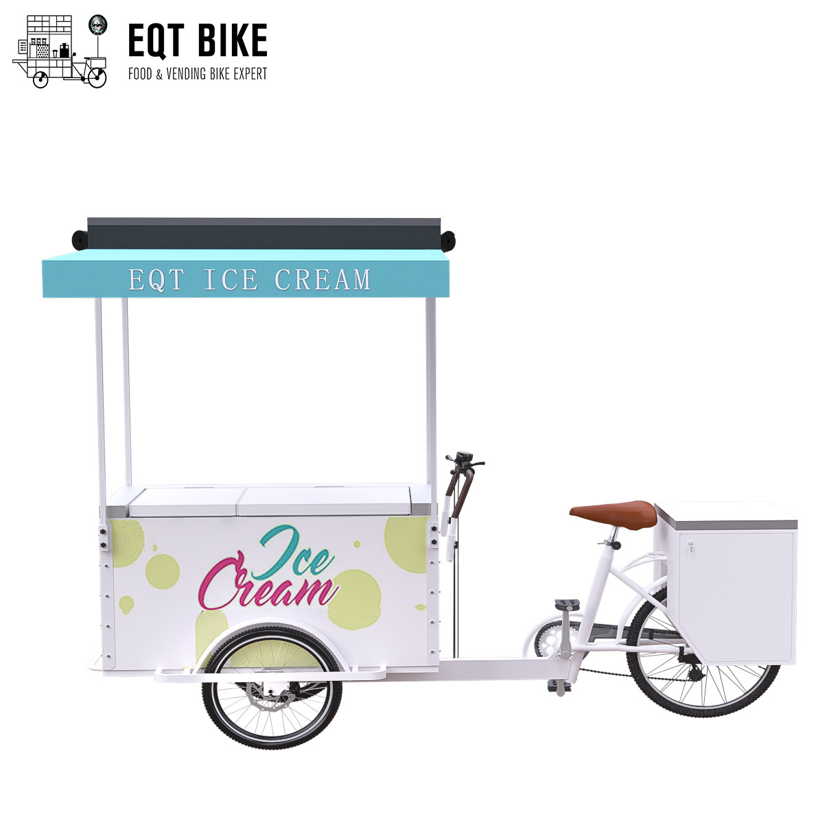 Carga do triciclo da bicicleta do gelado de EQT para a bicicleta elétrica da bicicleta do congelador da venda do negócio da rua para bebidas frias